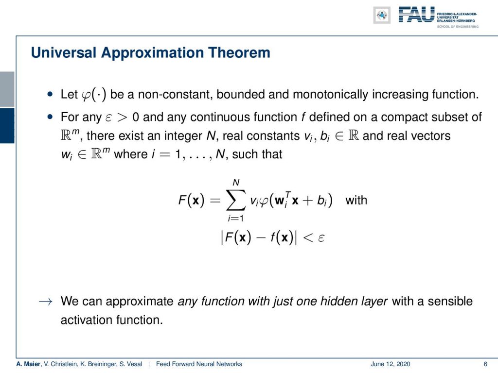 Lecture Notes In Deep Learning Feedforward Networks Part 1 Pattern Recognition Lab