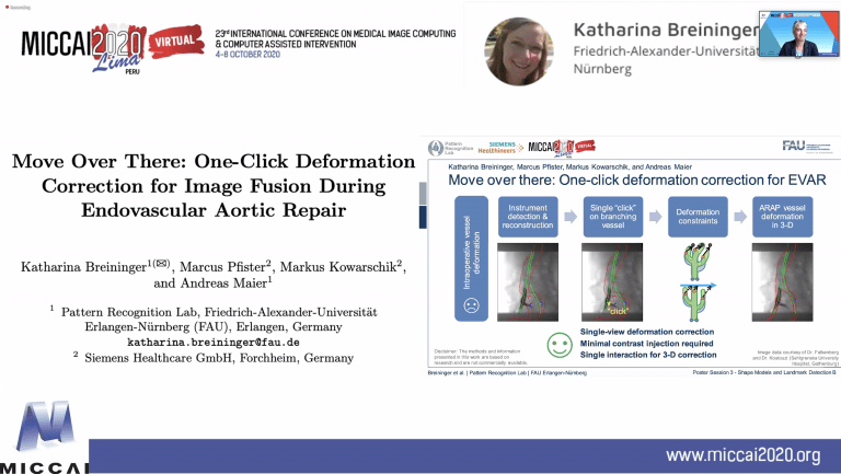 Pattern Recognition Lab wins several MICCAI 2020 Awards including the Young Researcher Award for Katharina Breininger!